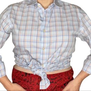 Long sleeve grid button up